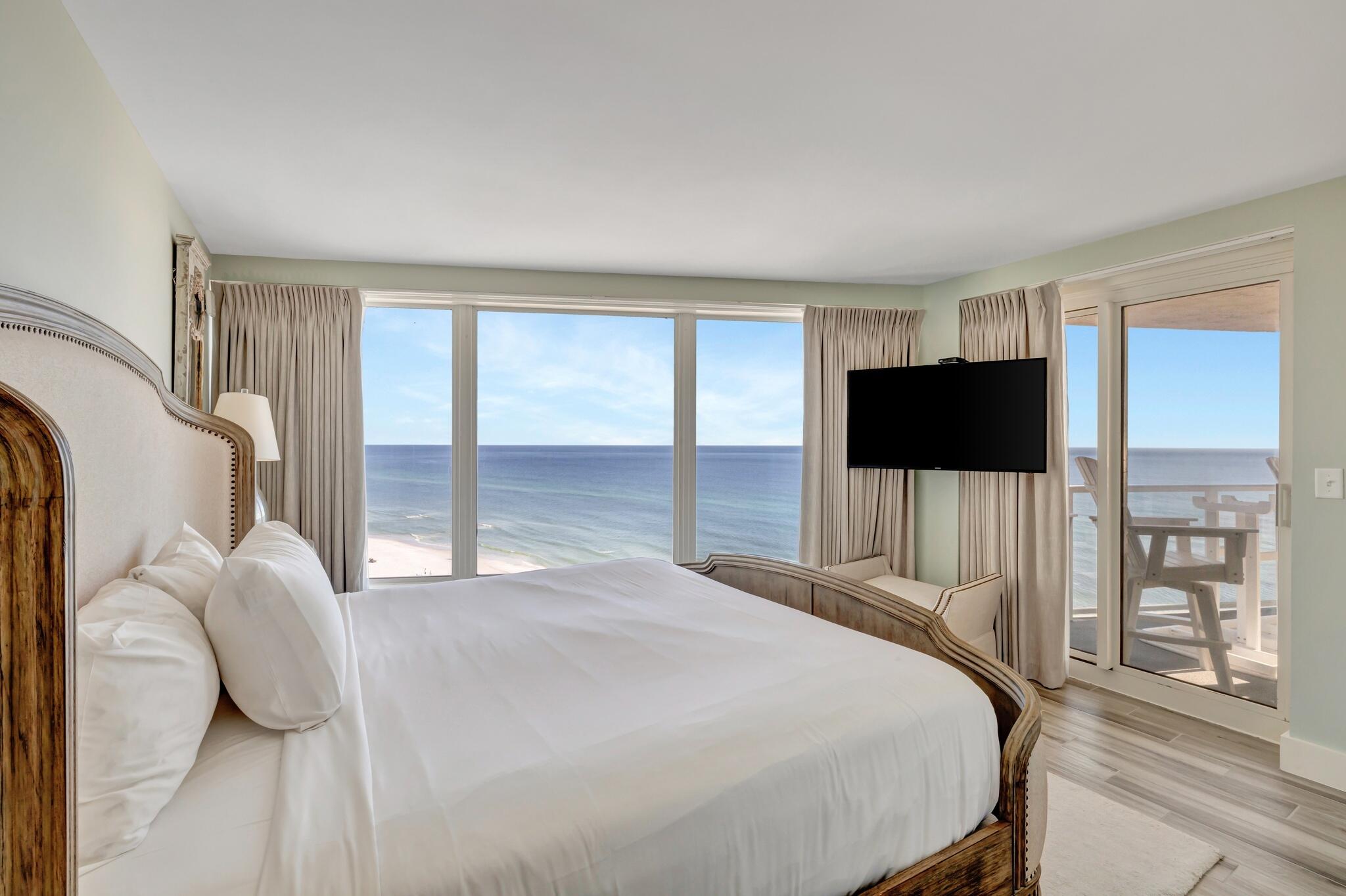 4323 Beachside 2, Unit 323 Miramar Beach, FL 32550 - Photo 17 of 41 a bedroom with a bed and a flat screen tv