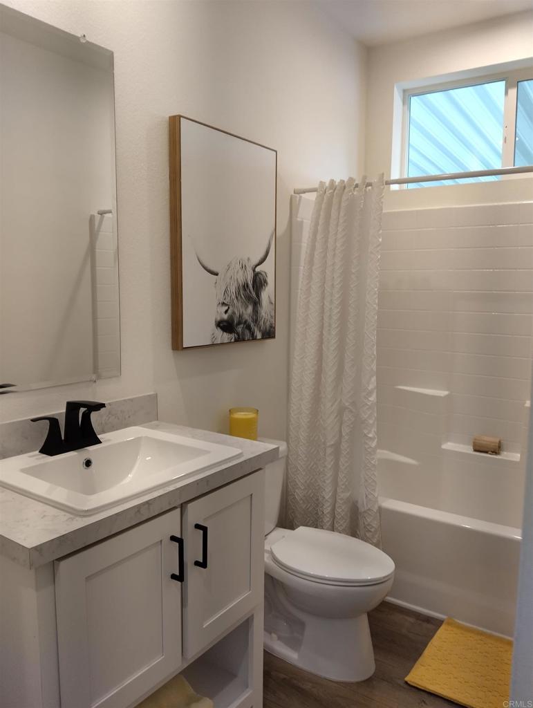 718 Sycamore Avenue, Unit 170 Vista, CA 92083 - Photo 11 of 22 a bathroom with a sink a toilet and a mirror