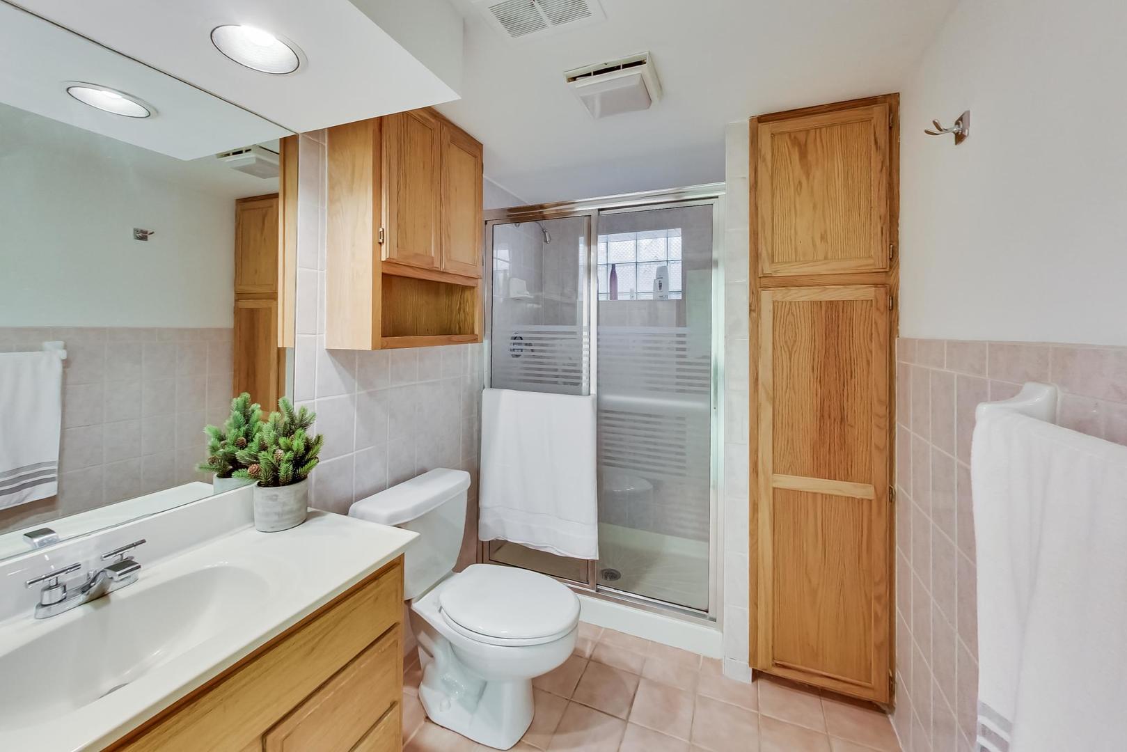 715 Lamon Avenue Wilmette, IL 60091 - Photo 42 of 54 a bathroom with a granite countertop sink toilet and shower