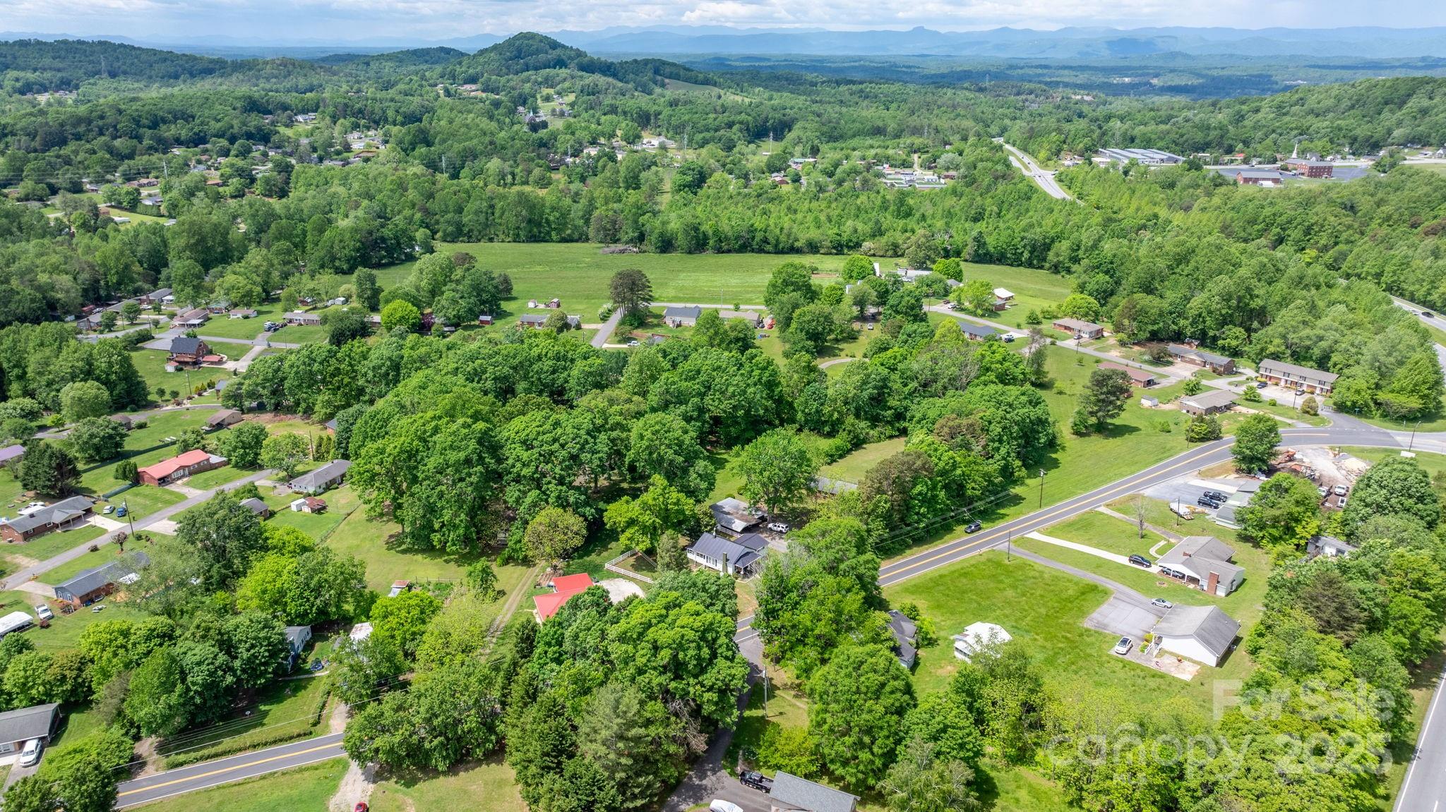 1826 Walt Arney Road Lenoir, NC 28645 - Photo 23 of 40 an aerial view of green landscape with trees houses and mountain view