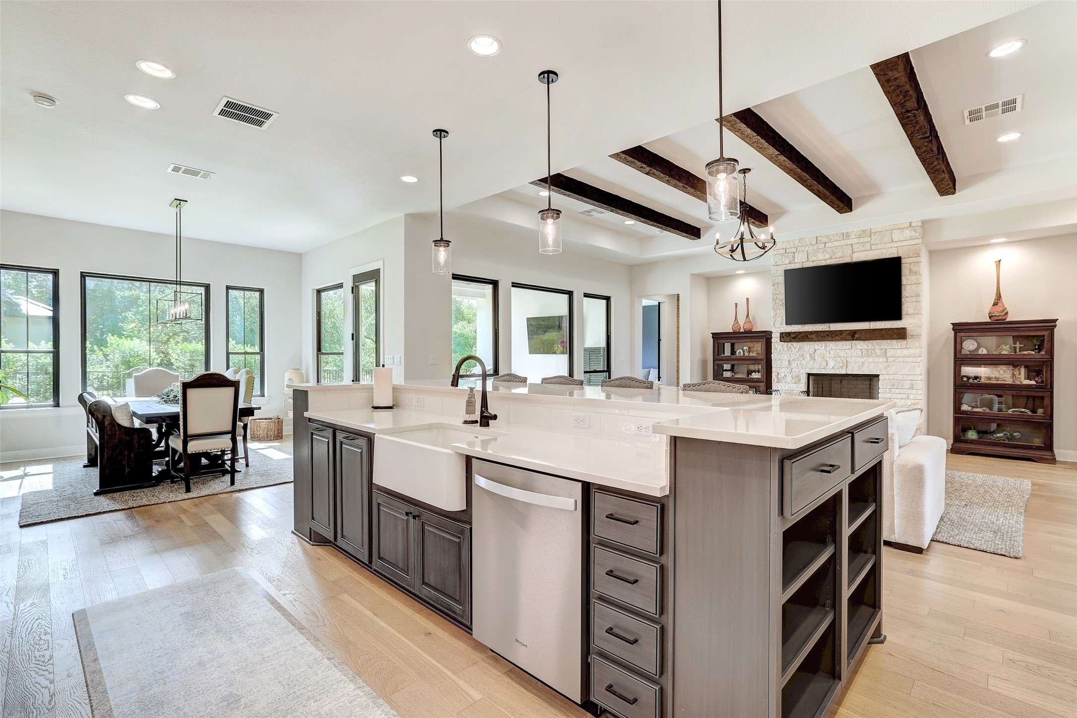 400 Flint Ridge Trail Georgetown, TX 78628 - Photo 13 of 40 Kitchen featuring island and open to living room