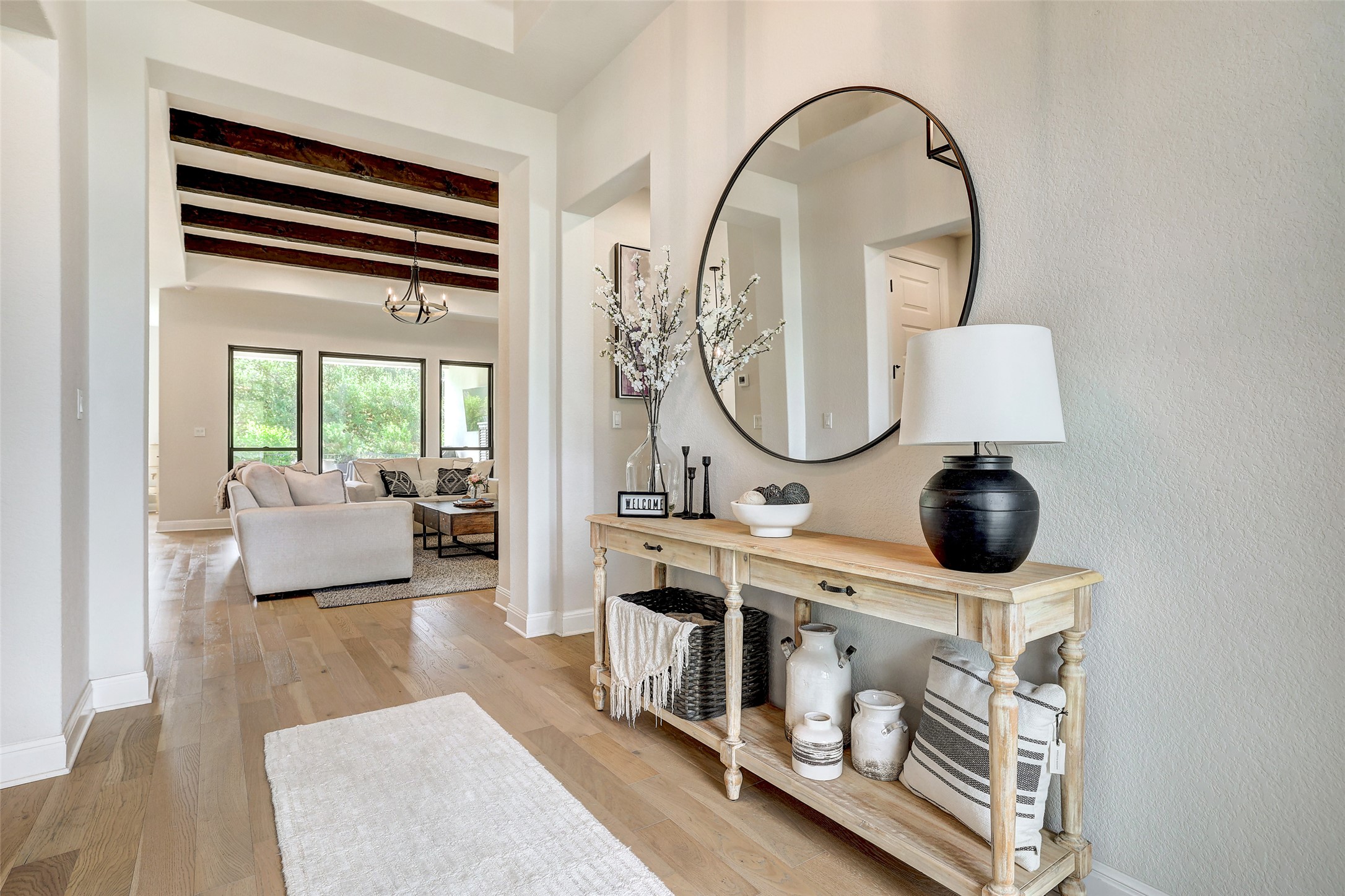 400 Flint Ridge Trail Georgetown, TX 78628 - Photo 8 of 40 Hall featuring beamed ceiling