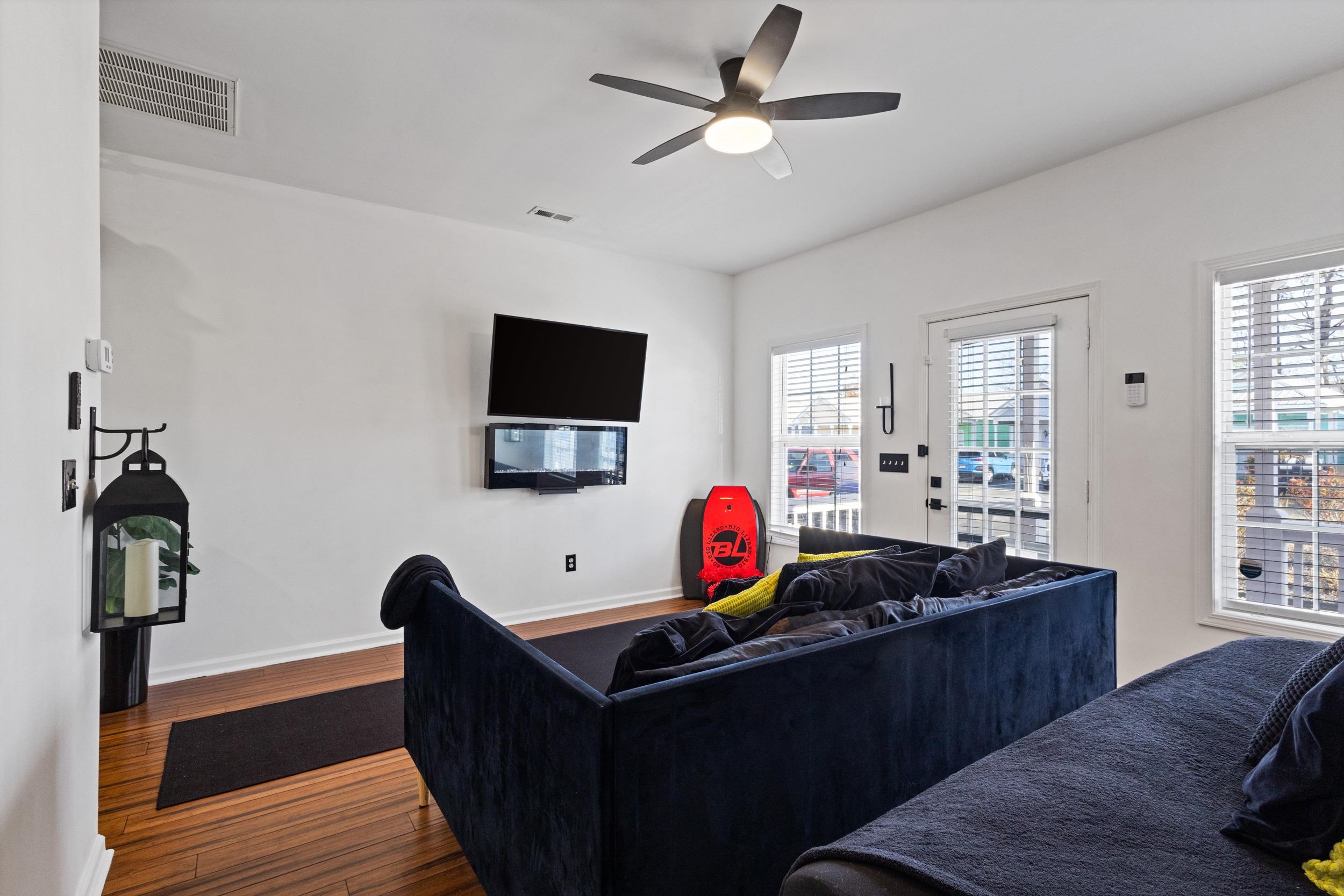 141 Addison Cottage Way Murrells Inlet, SC 29576 - Photo 4 of 17 Living area featuring wood finished floors and a ceiling fan