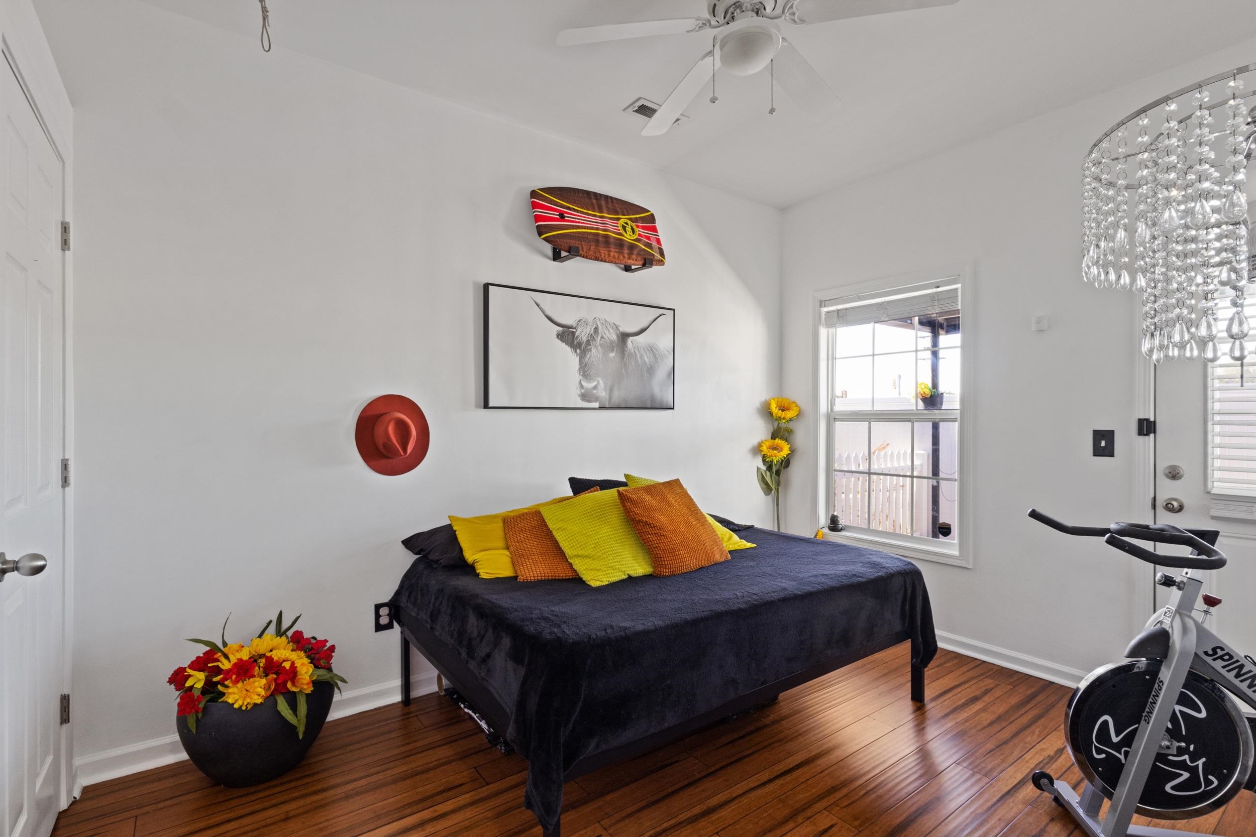 141 Addison Cottage Way Murrells Inlet, SC 29576 - Photo 9 of 17 Bedroom featuring dark wood-type flooring and ceiling fan