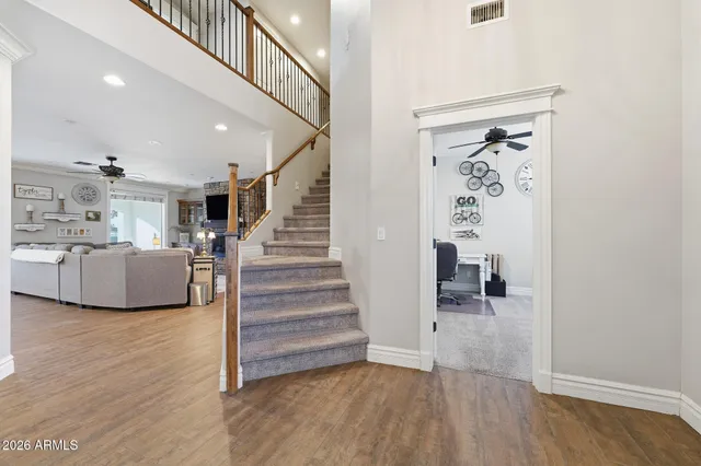 a kitchen with lots of counter top space and dining table