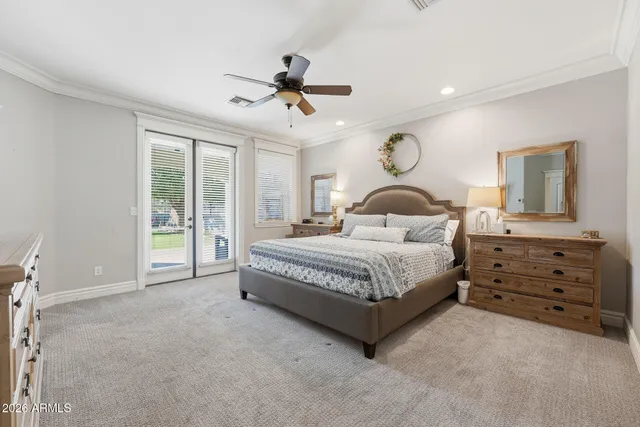 a view of house with garden space and trees