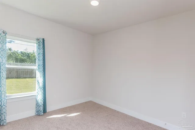 a view of a small space with a window