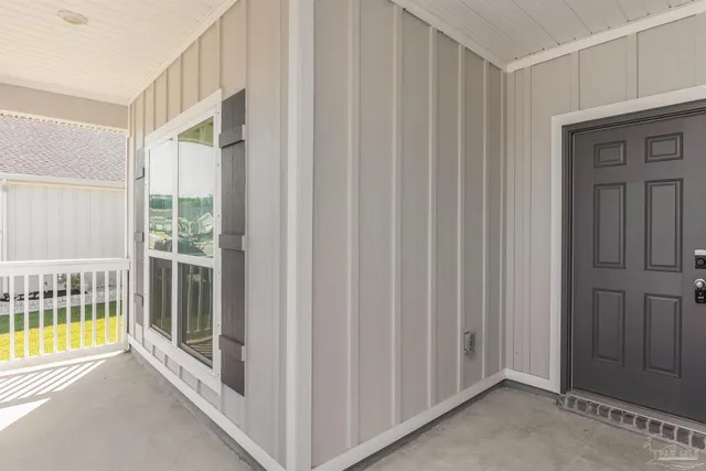 a view of front door with porch