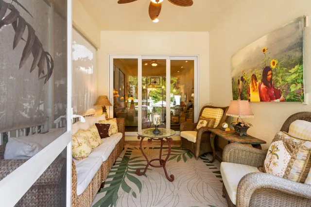 a outdoor space with patio the couches and a potted plant