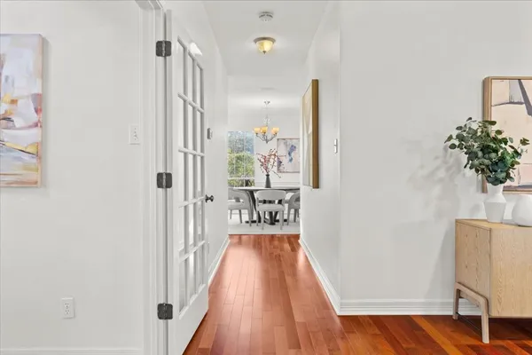 a very nice looking room with wooden floor
