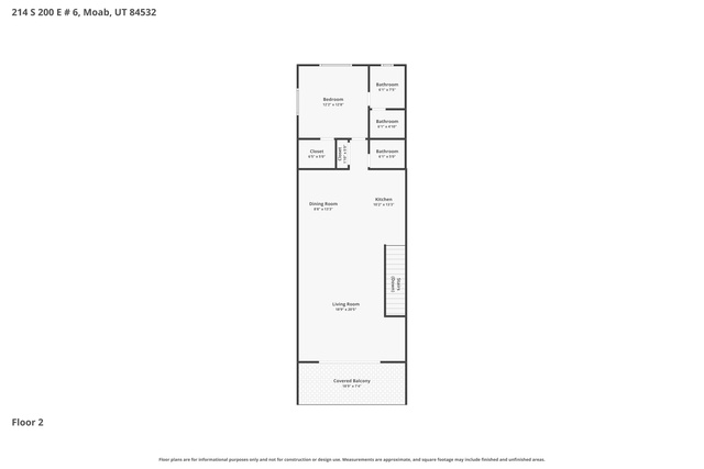 214 South 2nd E Street, Unit 6 Moab, UT 84532 - Photo 34 of 34 View of floor plan / room layout