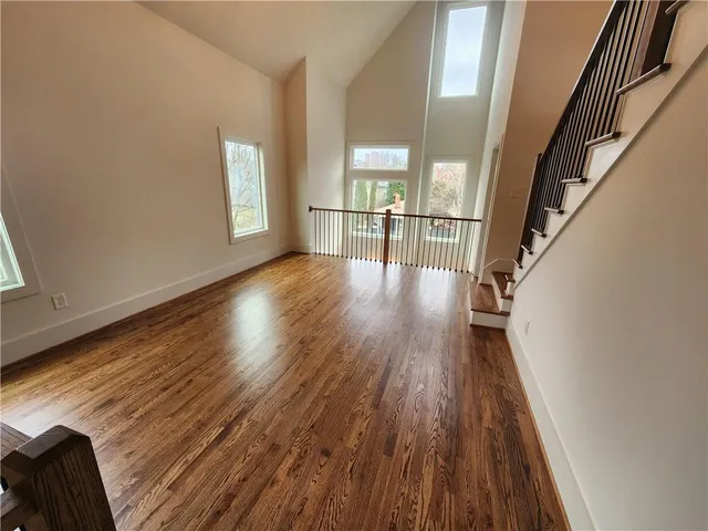 a view of entryway with wooden floor