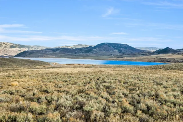 a view of a lake and mountain