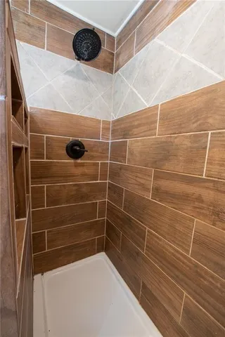 a bathroom with a shower