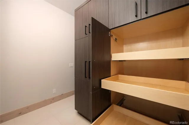 a view of a swimming pool with a mountain