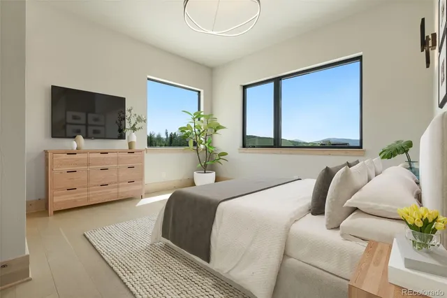 a view of a swimming pool with an ocean view