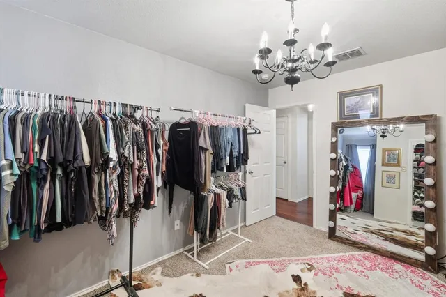 a view of a closet area