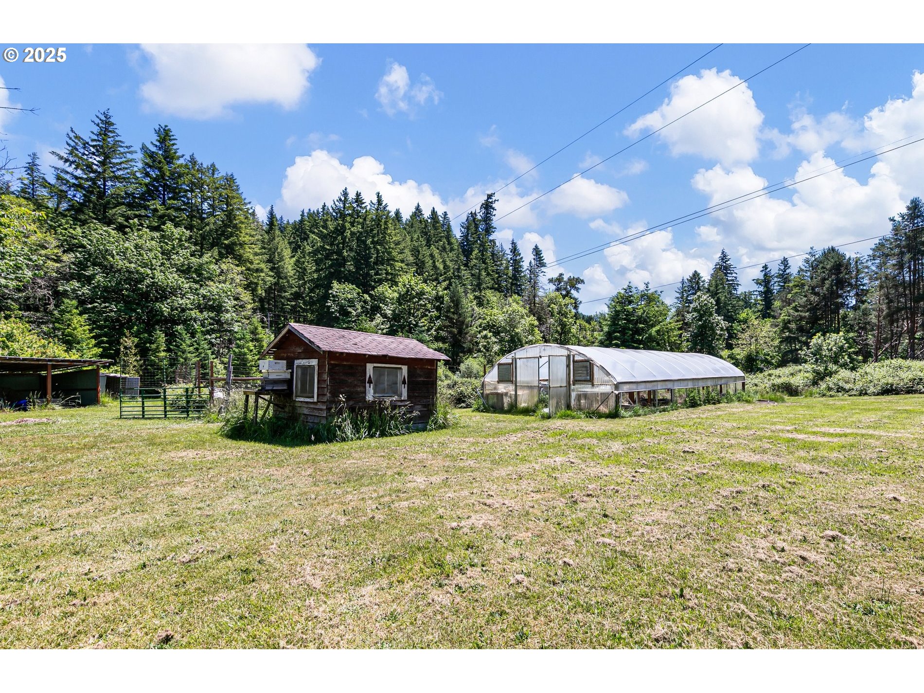 78544 Rat Creek Road Cottage Grove, OR 97424 - Photo 42 of 44 a backyard of a house with table and chairs