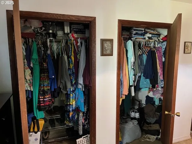 a view of a closet area