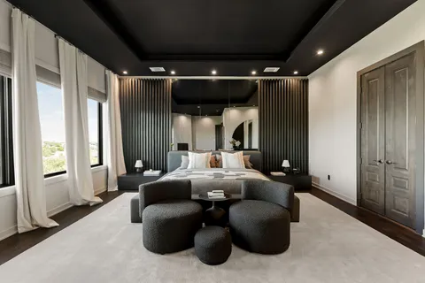 a media room with furniture and a window