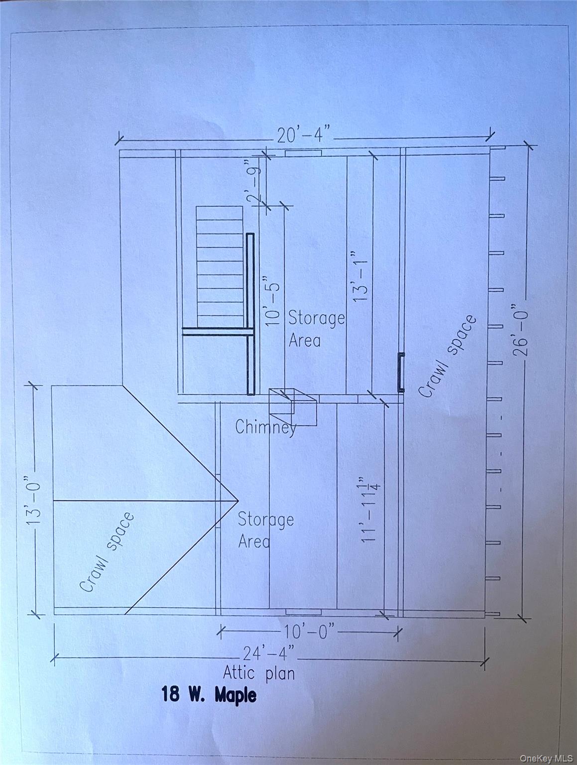18 West Maple Avenue Suffern, NY 10901 - Photo 23 of 24 View of Attic Plan