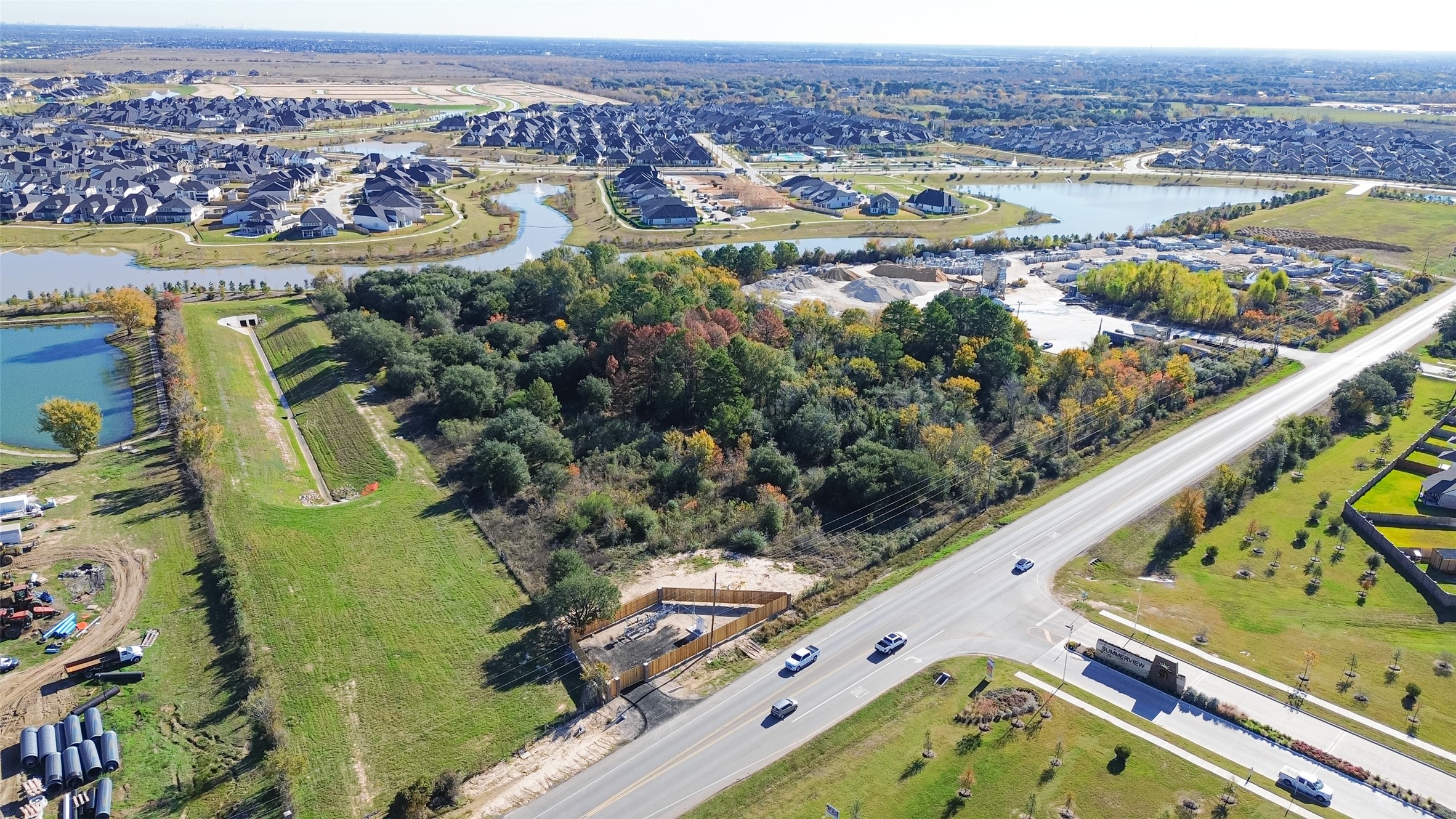 an aerial view of a city