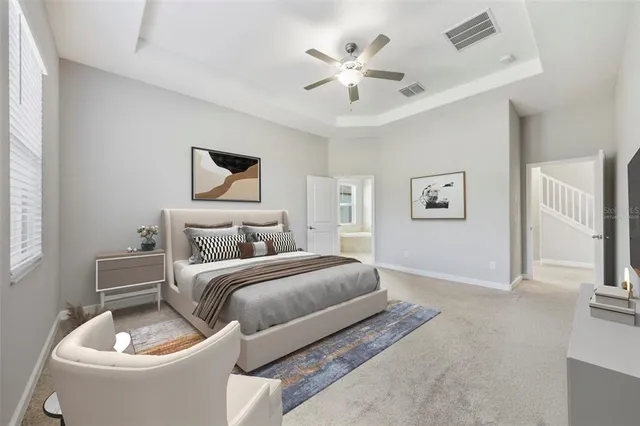 a view of a patio with dining table and chairs with wooden floor