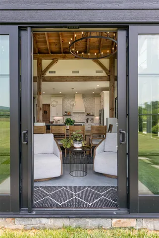 a living room with furniture