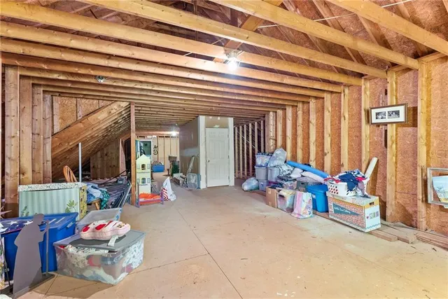 a view of a garage with rack