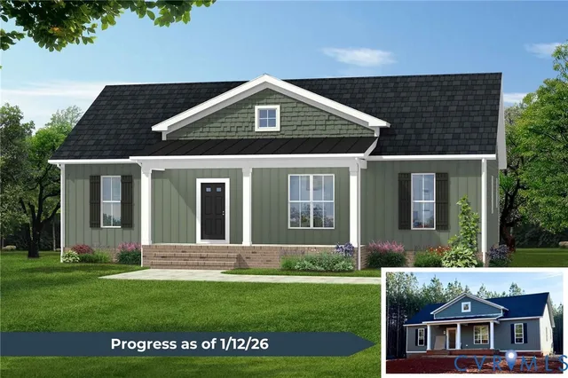 front view of a house with a yard