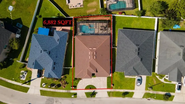 an aerial view of multiple houses