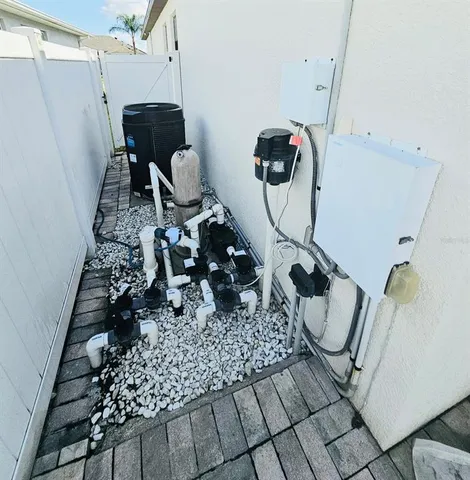 a view of a lake with a yard