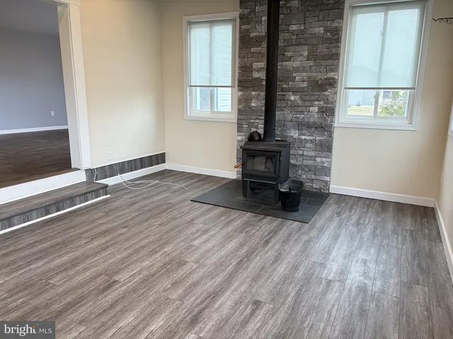 an empty room with painted walls