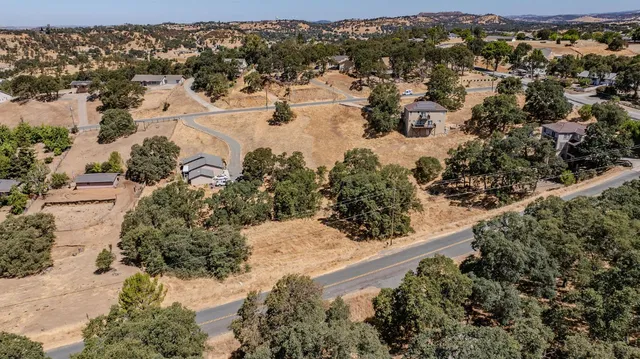 a view of a yard with trees