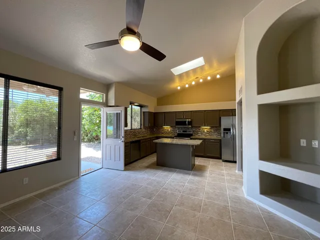 a view of a lake with a deck