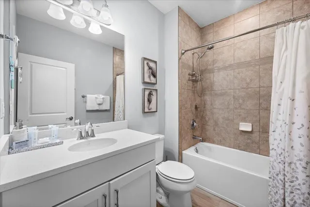 an outdoor space with pool and furniture