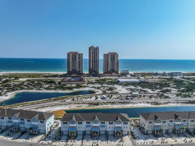 a front view of a building with street view