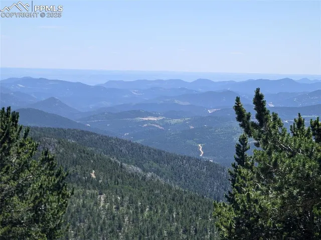 a view of city and mountain