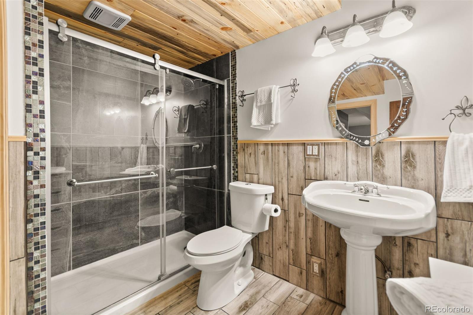 202 Badger Lane Bailey, CO 80421 - Photo 39 of 50 a bathroom with a sink toilet and shower