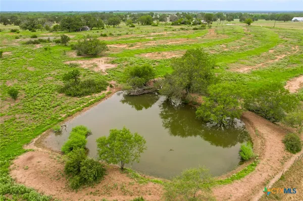 a view of a lake with a houses