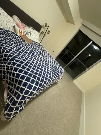 a view of a black and white wall