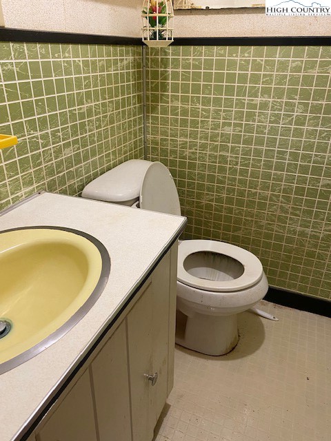 453 Smith Acres Road Ennice, NC 28623 - Photo 15 of 30 a bathroom with a sink a toilet and a mirror