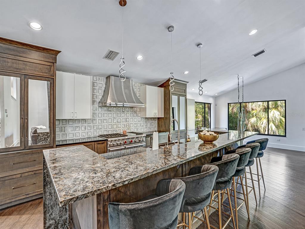 1609 Hampton Court Safety Harbor, FL 34695 - Photo 59 of 78 a kitchen with granite countertop a sink and a refrigerator