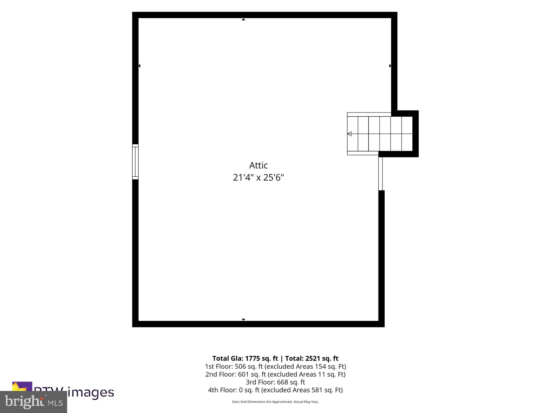 7623 Mendota Place Springfield, VA 22150 - Photo 67 of 67 ATTIC FLOOR PLAN