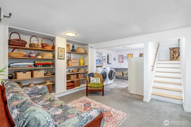 a bedroom with a bed and closet