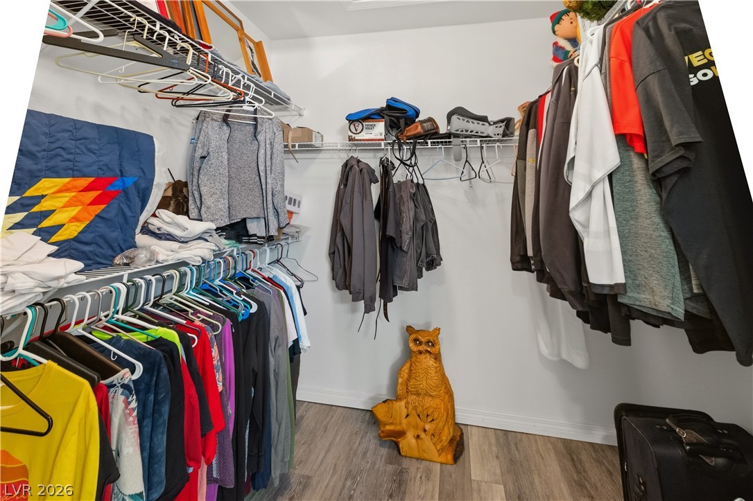 3589 Cottage Canyon Street Laughlin, NV 89029 - Photo 39 of 99 Walk in closet in Primary featuring wood finished floors