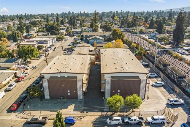 an aerial view of a city