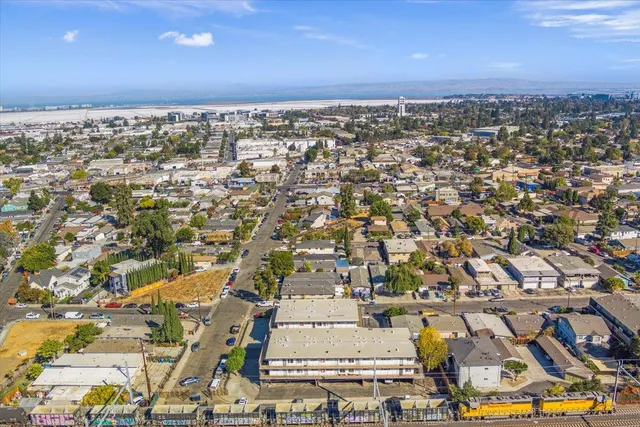 an aerial view of a city