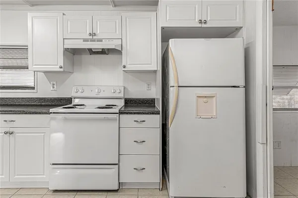 a white refrigerator freezer sitting inside of a kitchen