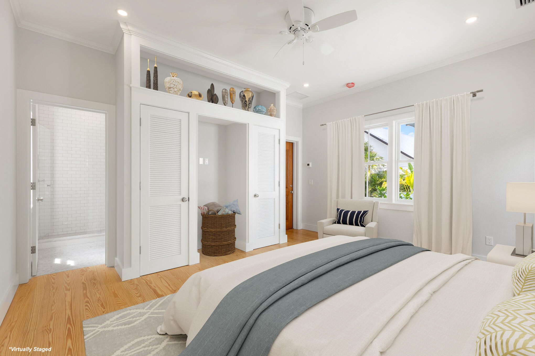 616 Eaton Street Key West, FL 33040 - Photo 39 of 62 a bedroom with a large bed and a window